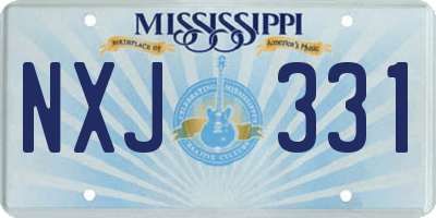 MS license plate NXJ331