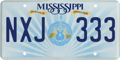 MS license plate NXJ333
