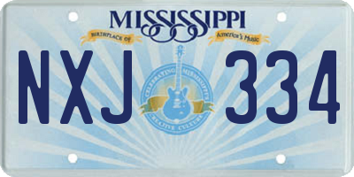 MS license plate NXJ334