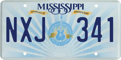 MS license plate NXJ341