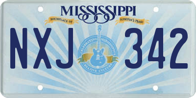 MS license plate NXJ342