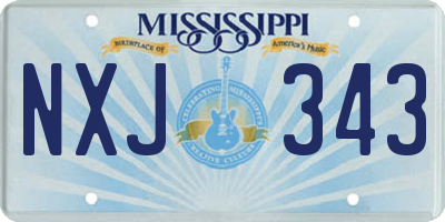 MS license plate NXJ343