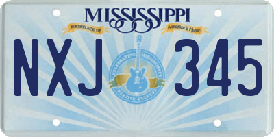 MS license plate NXJ345