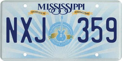 MS license plate NXJ359