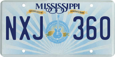 MS license plate NXJ360