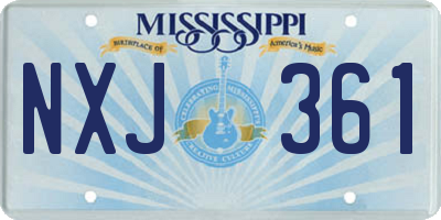 MS license plate NXJ361