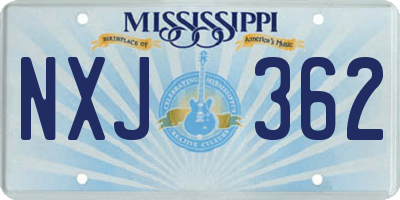 MS license plate NXJ362