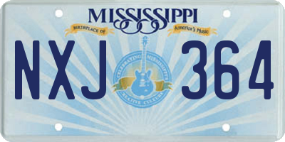 MS license plate NXJ364