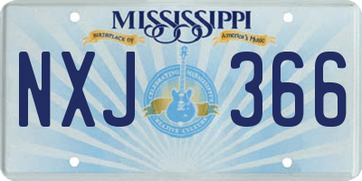 MS license plate NXJ366