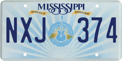 MS license plate NXJ374