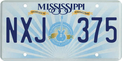 MS license plate NXJ375