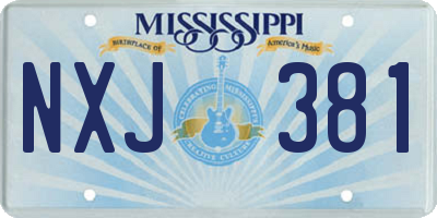 MS license plate NXJ381