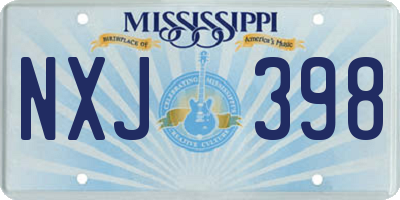 MS license plate NXJ398