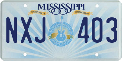 MS license plate NXJ403