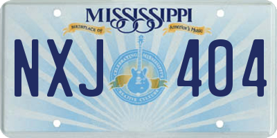 MS license plate NXJ404