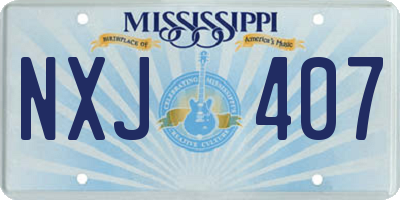 MS license plate NXJ407