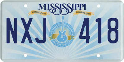 MS license plate NXJ418