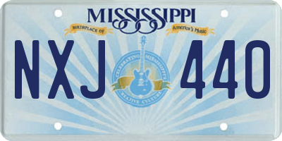 MS license plate NXJ440