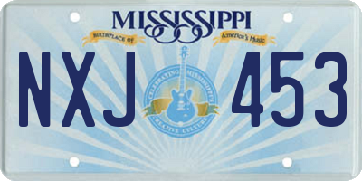 MS license plate NXJ453
