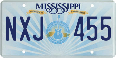 MS license plate NXJ455