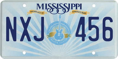 MS license plate NXJ456