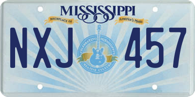 MS license plate NXJ457