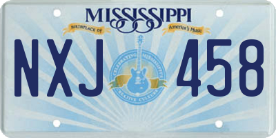 MS license plate NXJ458