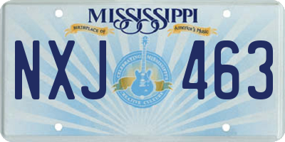 MS license plate NXJ463