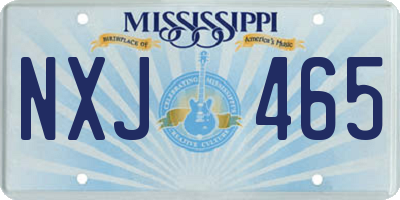 MS license plate NXJ465