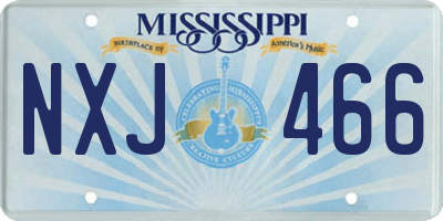 MS license plate NXJ466