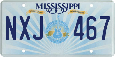 MS license plate NXJ467
