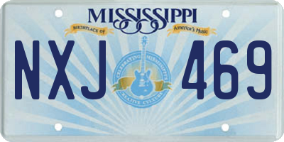 MS license plate NXJ469