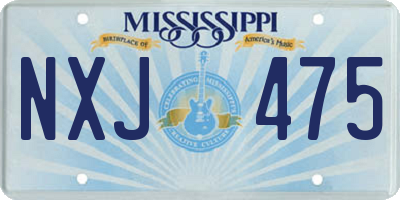 MS license plate NXJ475