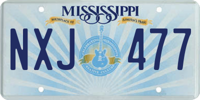 MS license plate NXJ477