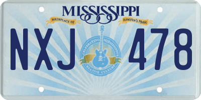 MS license plate NXJ478