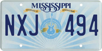 MS license plate NXJ494