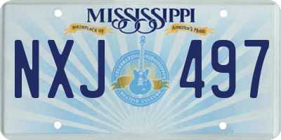 MS license plate NXJ497