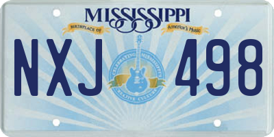 MS license plate NXJ498