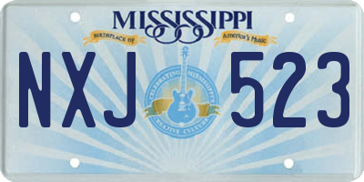 MS license plate NXJ523