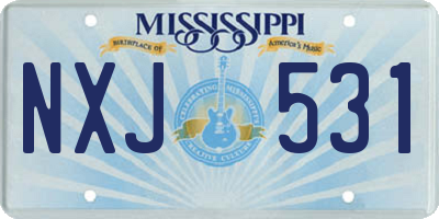 MS license plate NXJ531