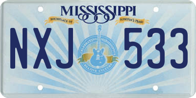 MS license plate NXJ533