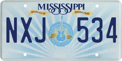 MS license plate NXJ534
