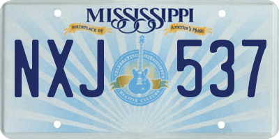 MS license plate NXJ537