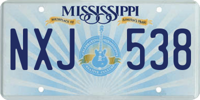 MS license plate NXJ538