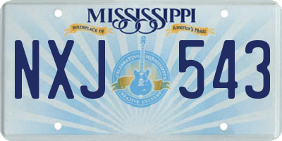 MS license plate NXJ543
