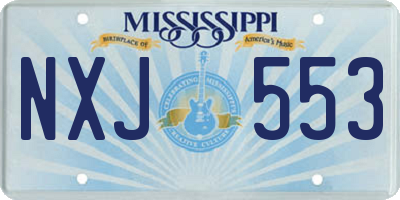 MS license plate NXJ553