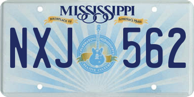 MS license plate NXJ562