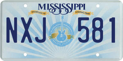 MS license plate NXJ581