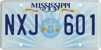 MS license plate NXJ601