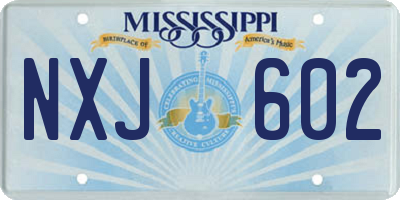 MS license plate NXJ602